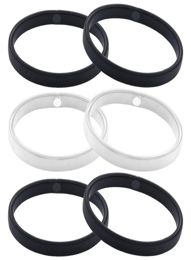 SUMERSHA 6 Pieces Shirt Sleeve Holders Stretchy Metal Armbands Anti-Slip Sleeve Garters for Men Women Silver, Black - Image 1